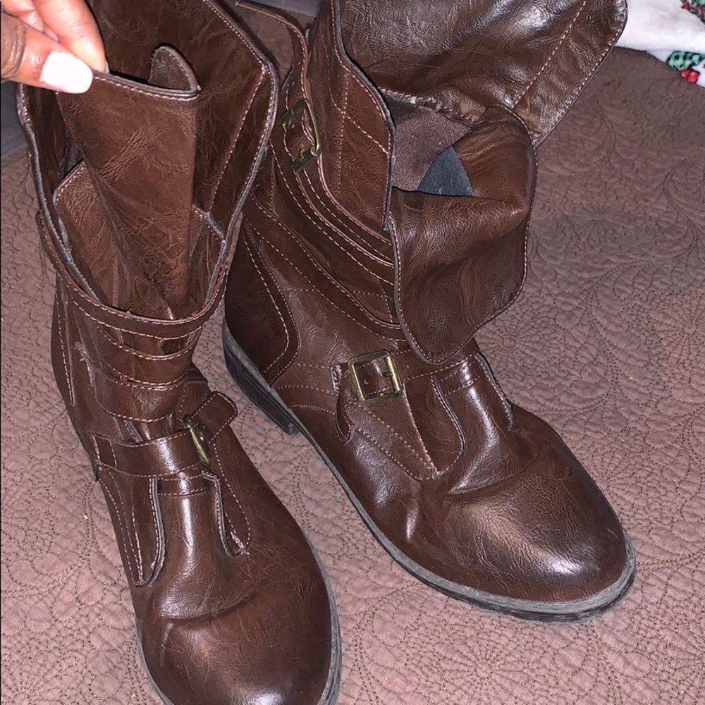 Brown Flat Boots - image 2